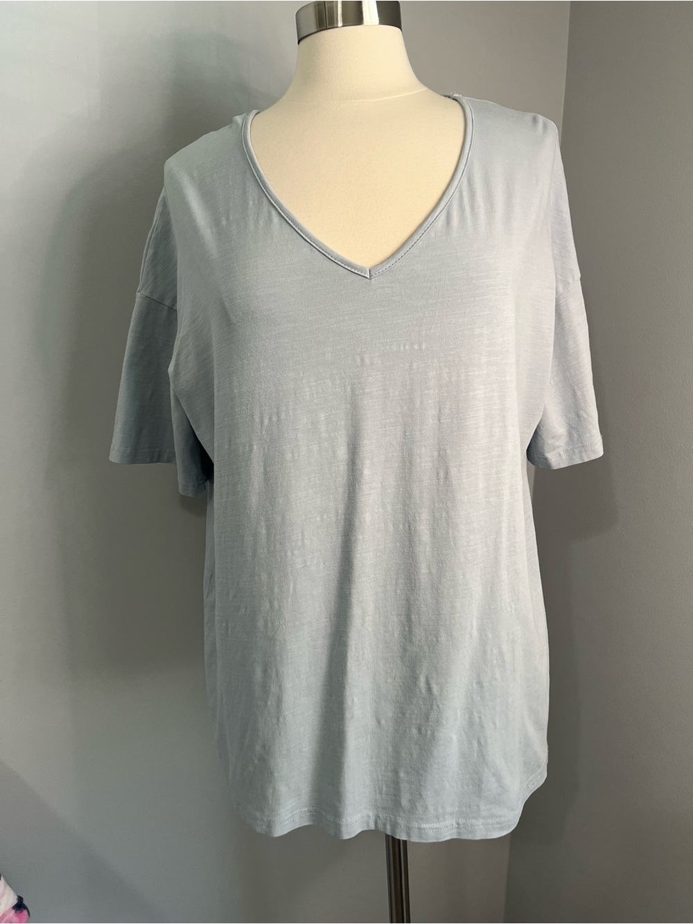 Unbranded Size XL Gray Short Sleeve Slub Knit T-Shirt Tee Top